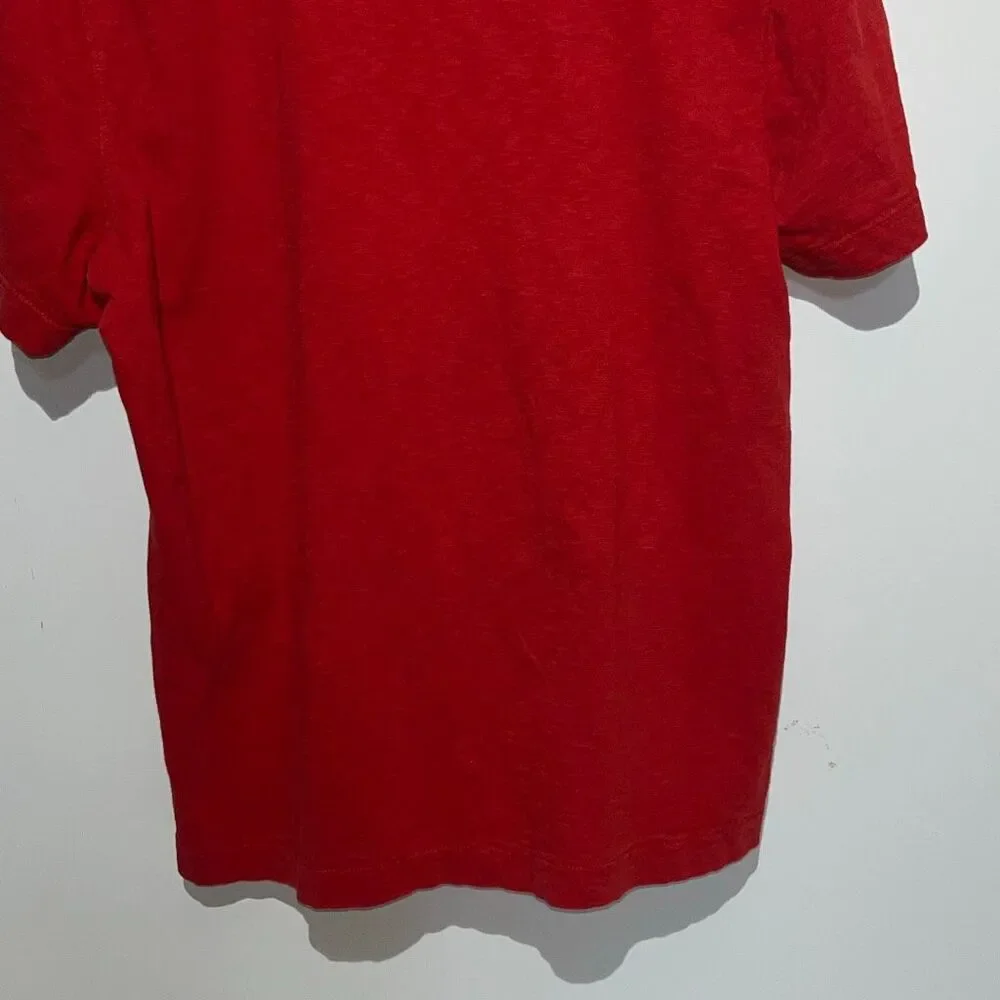 True Religion Men's Red Collared Two Button Short Sleeve Polo Shirt‎ Large